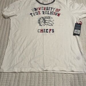 True Religion White and Red Graphic Tee